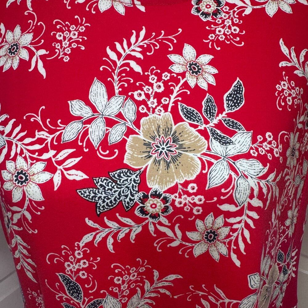 J. Jill size Large red floral dress - Picture 4 of 11